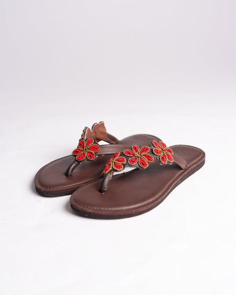 Beaded Leather Comfy Slippers (Ref: 3274) - Nathez out of Africa