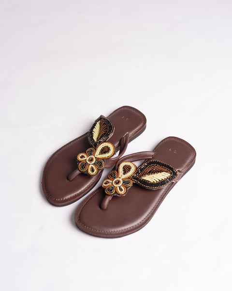 Beaded Leather Comfy Slippers (Ref: 4000) - Nathez out of Africa