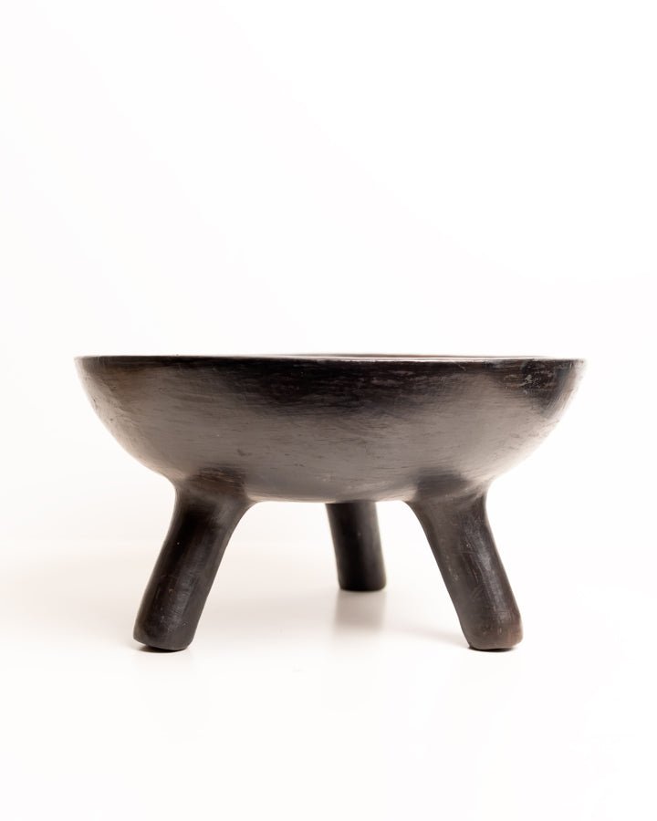 Blackened Baobab clay fruit bowl extra large — handcrafted African artisan home decor
