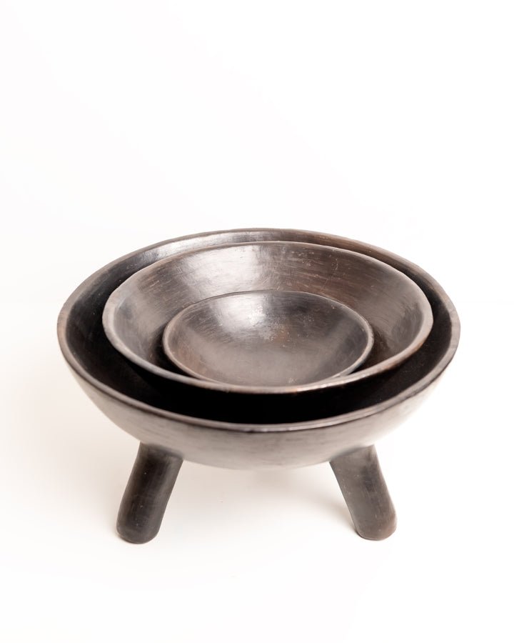 Blackened Baobab clay bowl small — handcrafted African artisan home decor
