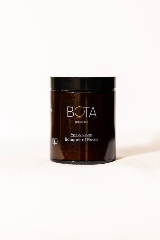 BOTA Aphrodisiaque massage body candle bouquet of roses 55g — natural luxury African skincare candle