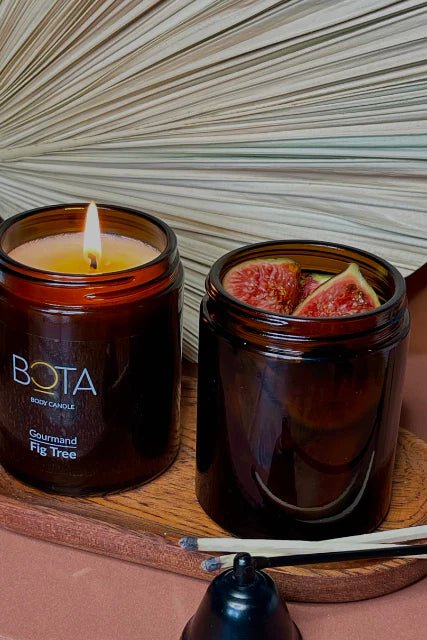 BOTA Fig Tree massage body candle 55g — fresh fig woods and warm amber natural skincare