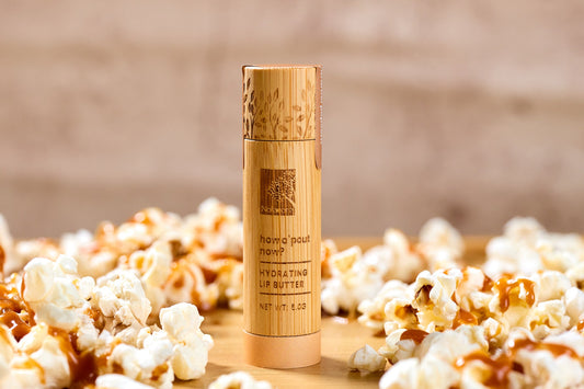 Nokware caramel popcorn shea butter lip balm — natural plant-based moisturising lip care