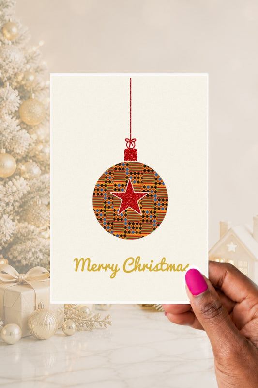 Kente Christmas Card – Bauble Design