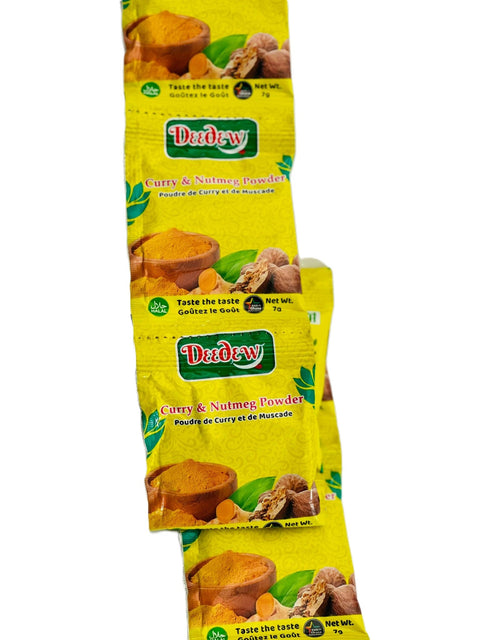 Deedew Curry & Nutmeg Powder (Strip of 10 sachets 7g Each) - Nathez out of Africa