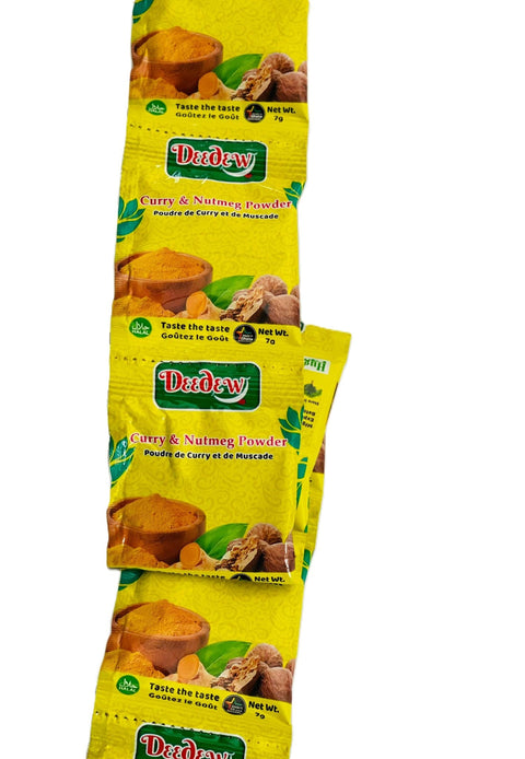 Deedew Curry & Nutmeg Powder (Strip of 10 sachets 7g Each) - Nathez out of Africa