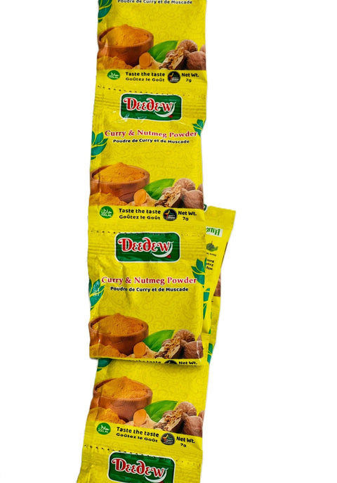 Deedew Curry & Nutmeg Powder (Strip of 10 sachets 7g Each) - Nathez out of Africa