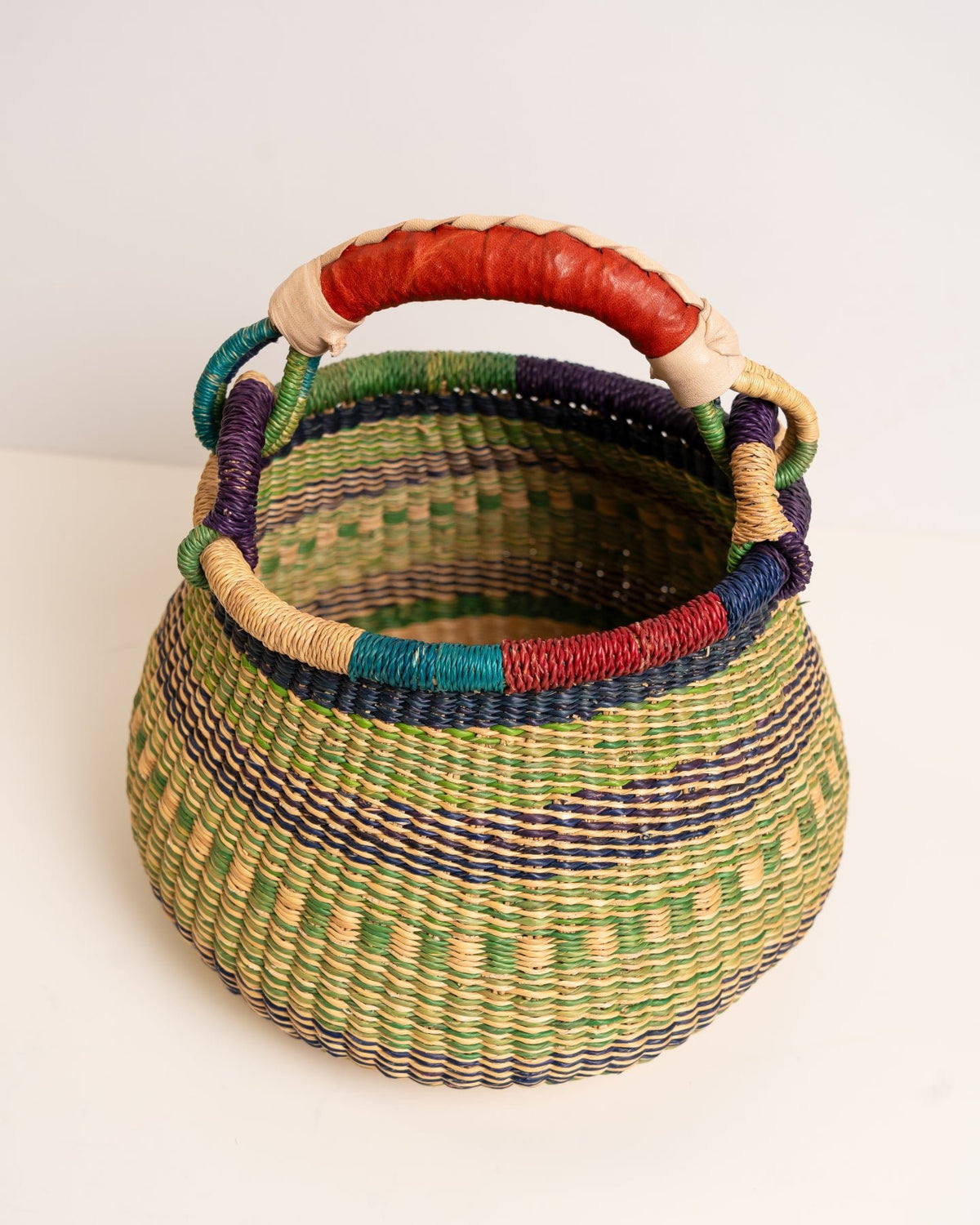 Dugbila small hand-woven Bolga basket — ethical African storage basket, Ghanaian artisan craft