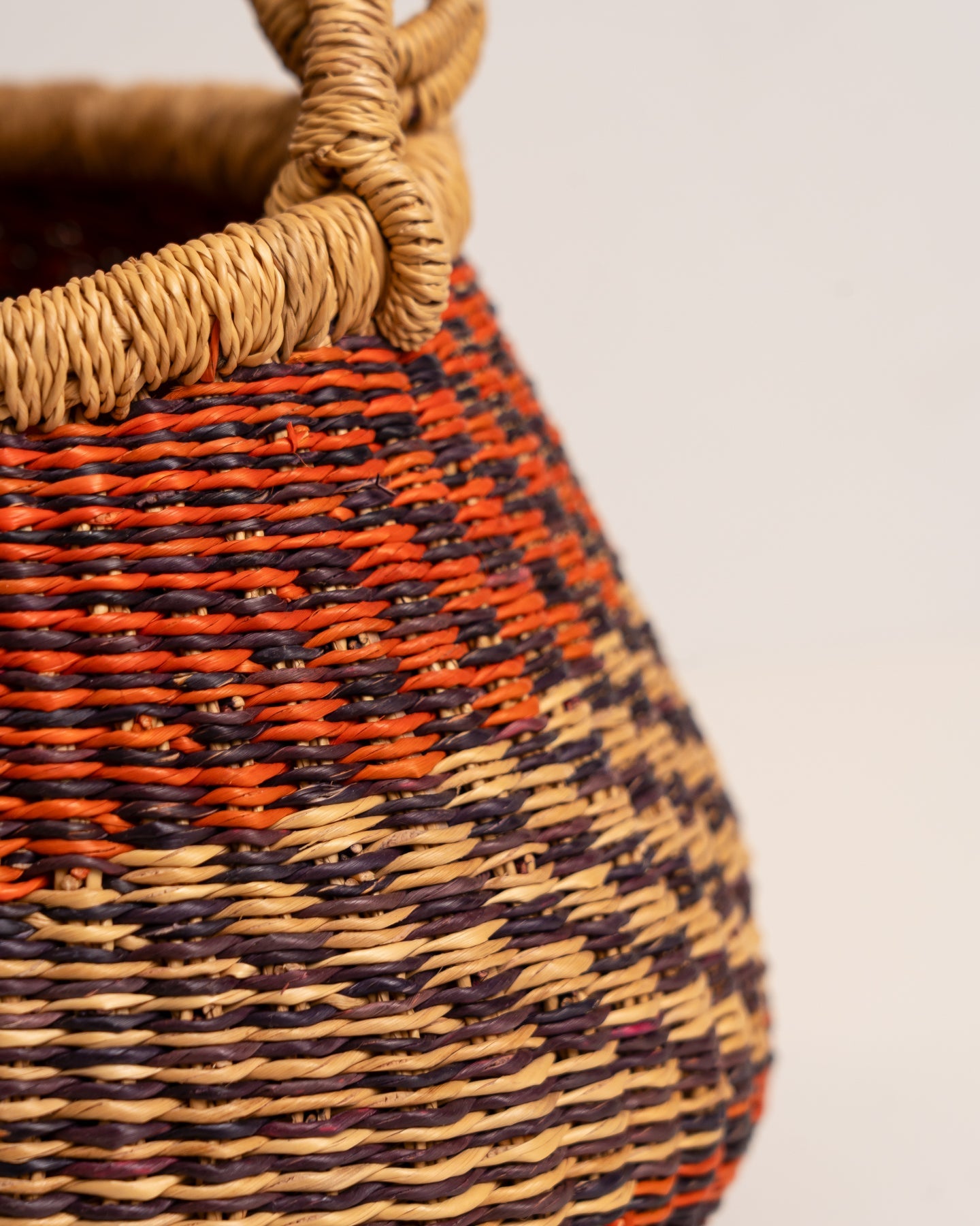 Dugbila small hand-woven Bolga basket — ethical African storage basket, Ghanaian artisan craft