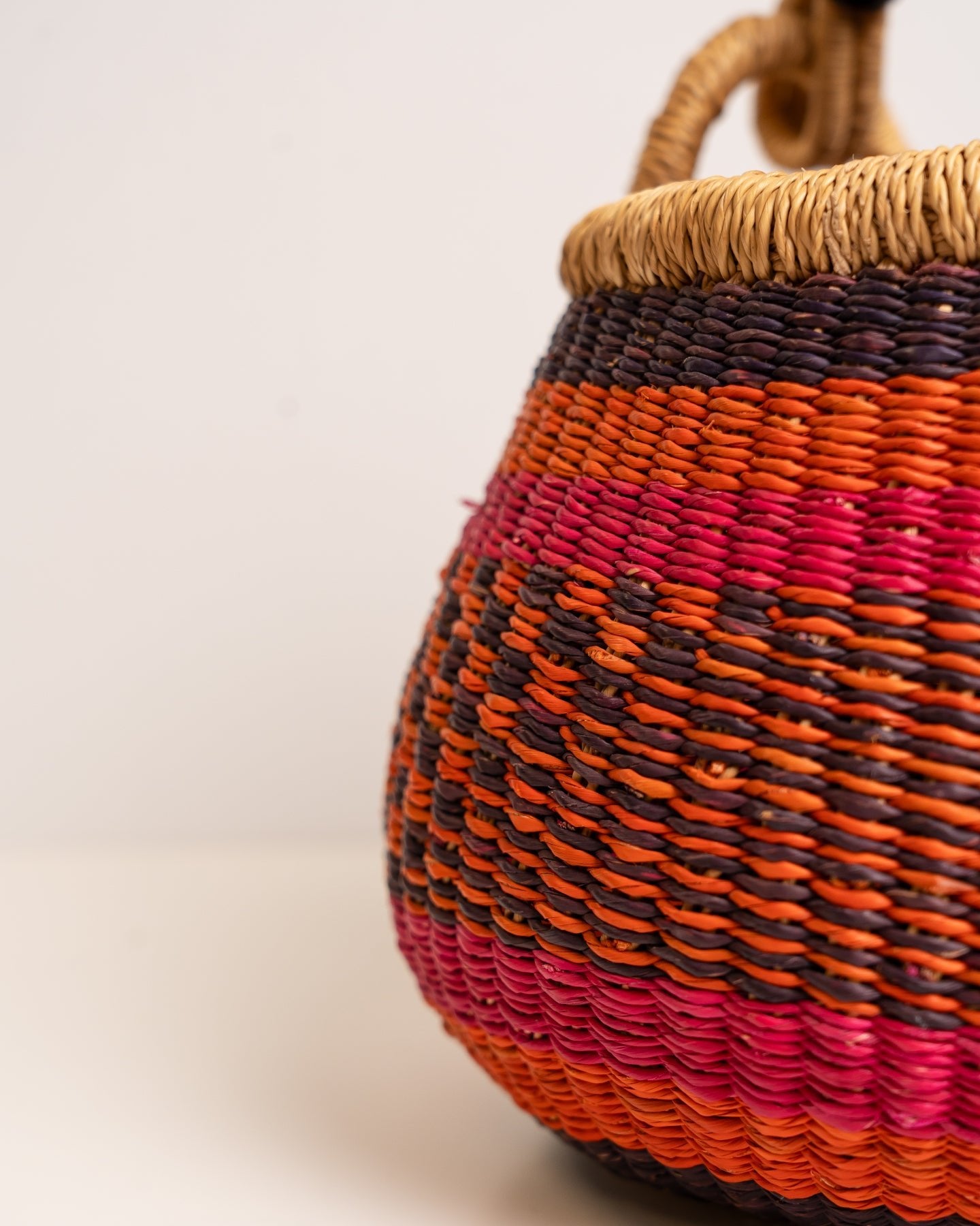 Dugbila Small Bolga Basket – Handwoven African Storage Basket | Ethical Ghanaian Craft - Nathez out of Africa