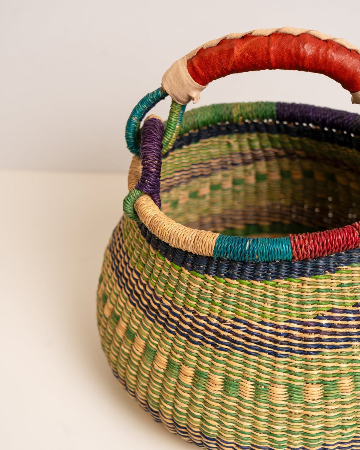 Dugbila small hand-woven Bolga basket — ethical African storage basket, Ghanaian artisan craft