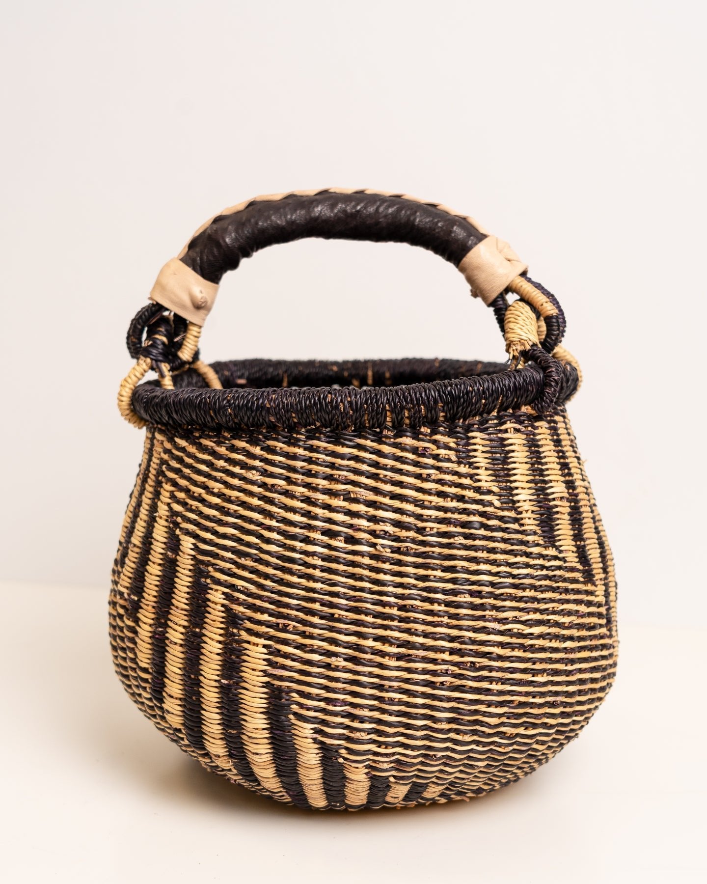 Dugbila Small Bolga Basket – Handwoven African Storage Basket | Ethical Ghanaian Craft - Nathez out of Africa