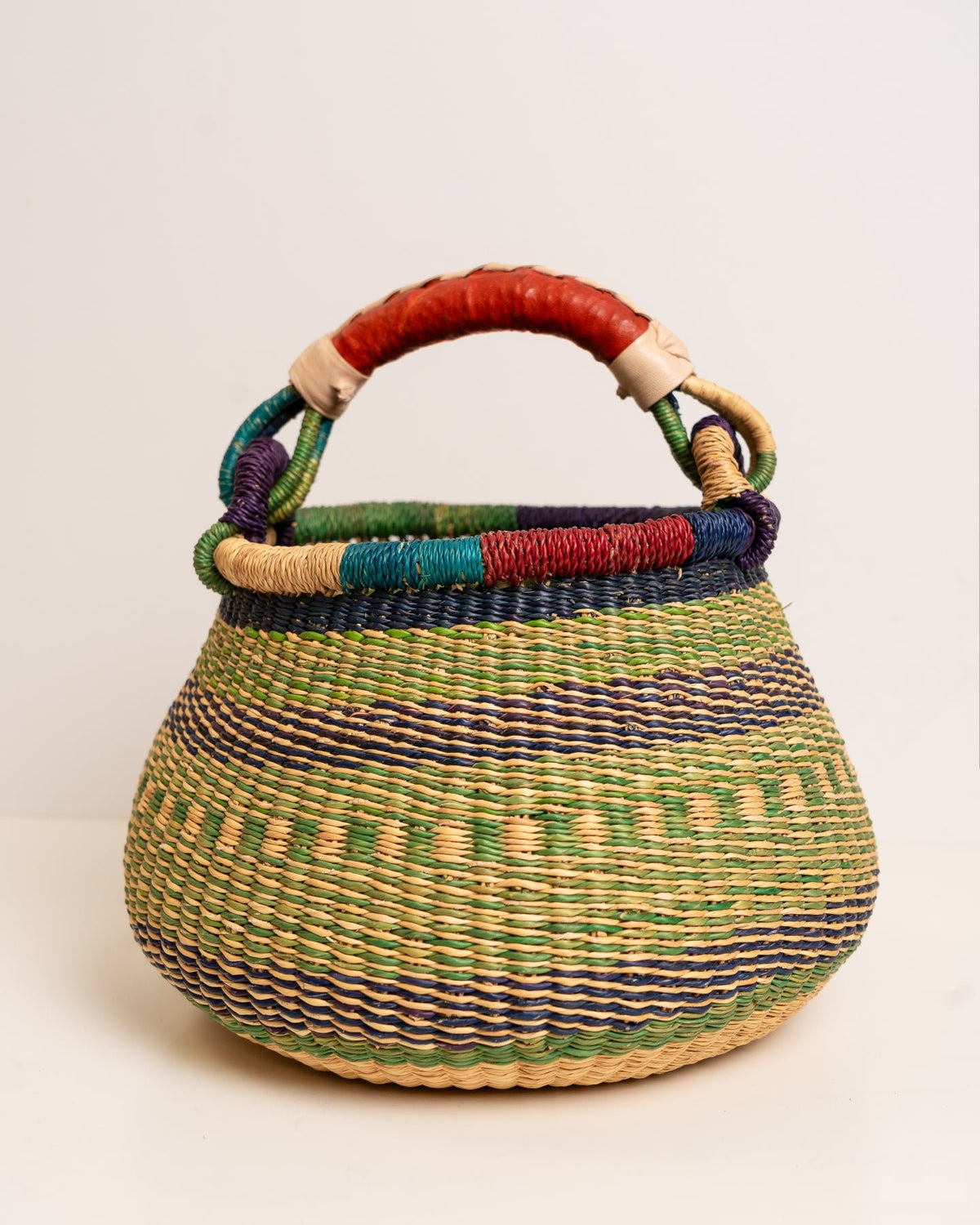 Dugbila small hand-woven Bolga basket — ethical African storage basket, Ghanaian artisan craft