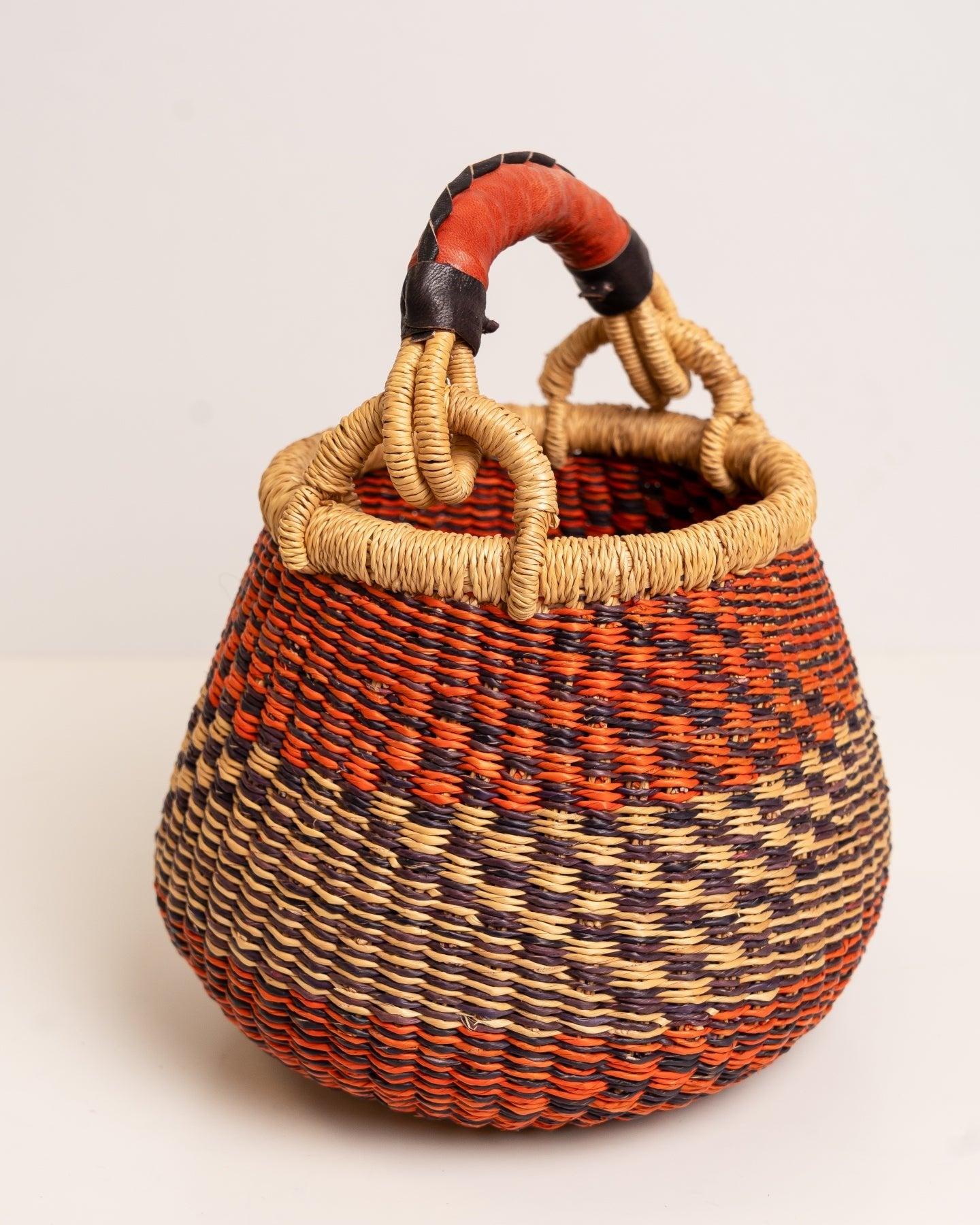 Dugbila small hand-woven Bolga basket — ethical African storage basket, Ghanaian artisan craft