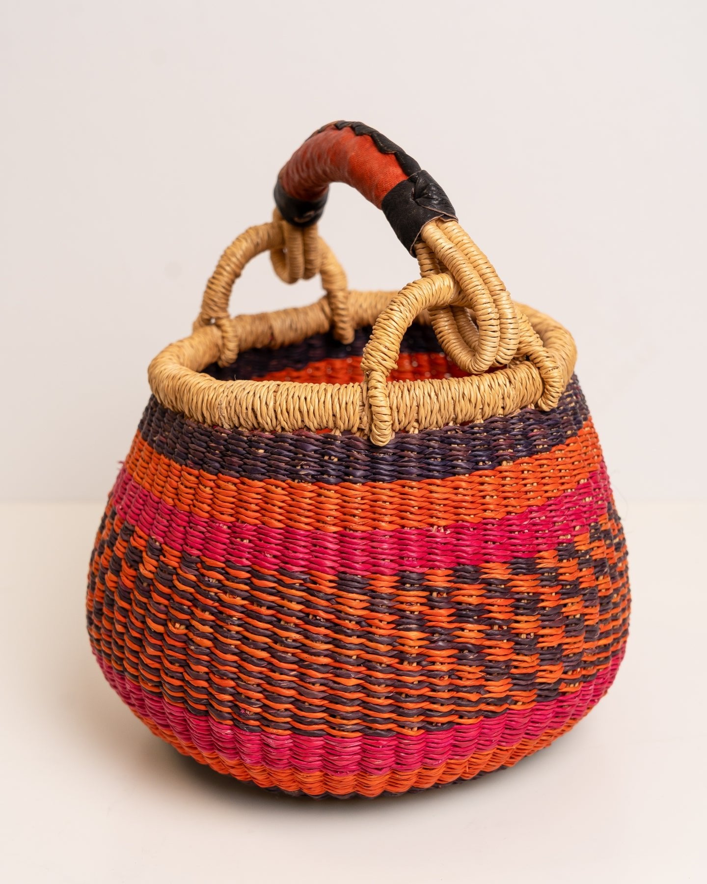 Dugbila Small Bolga Basket – Handwoven African Storage Basket | Ethical Ghanaian Craft - Nathez out of Africa