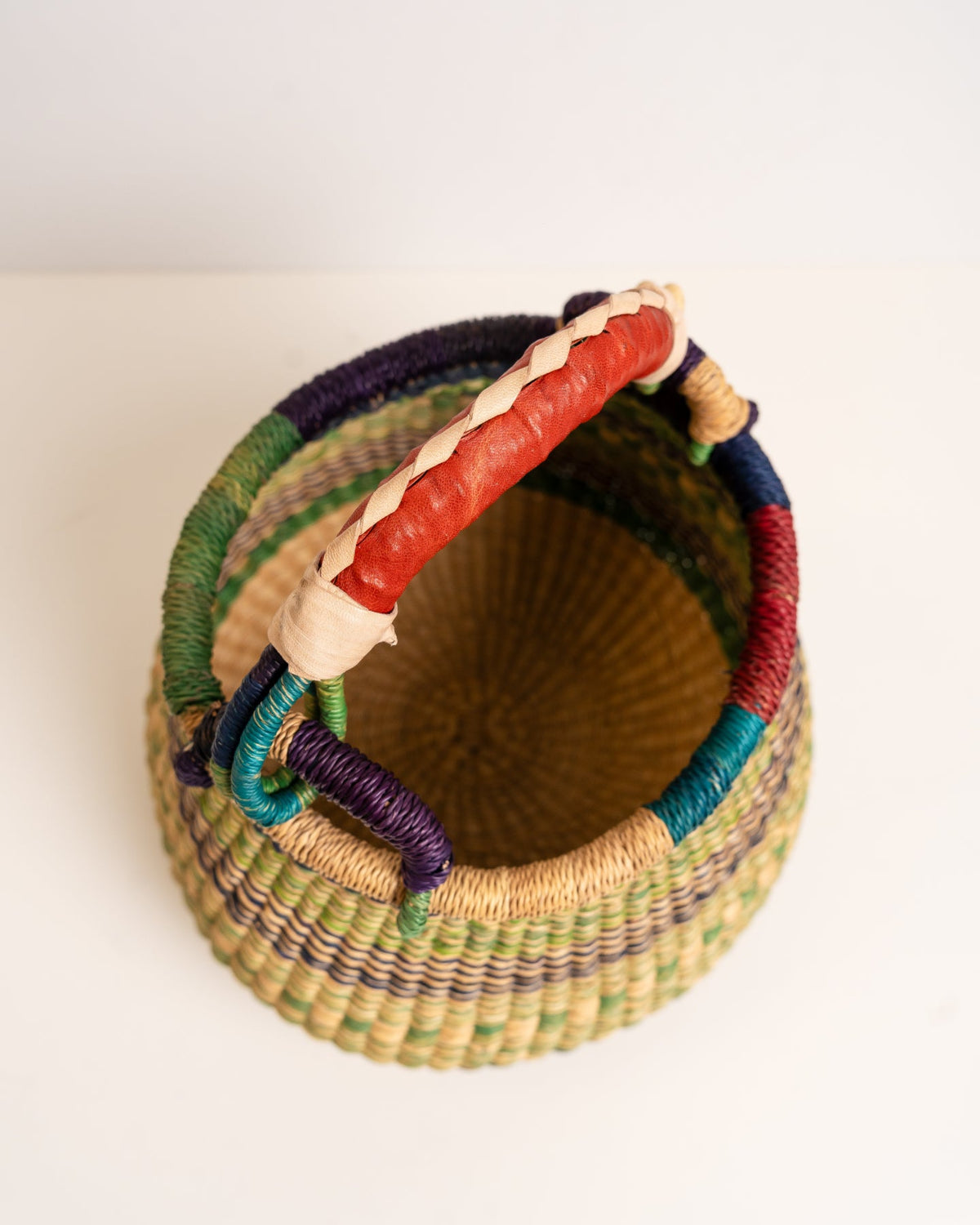 Dugbila small hand-woven Bolga basket — ethical African storage basket, Ghanaian artisan craft