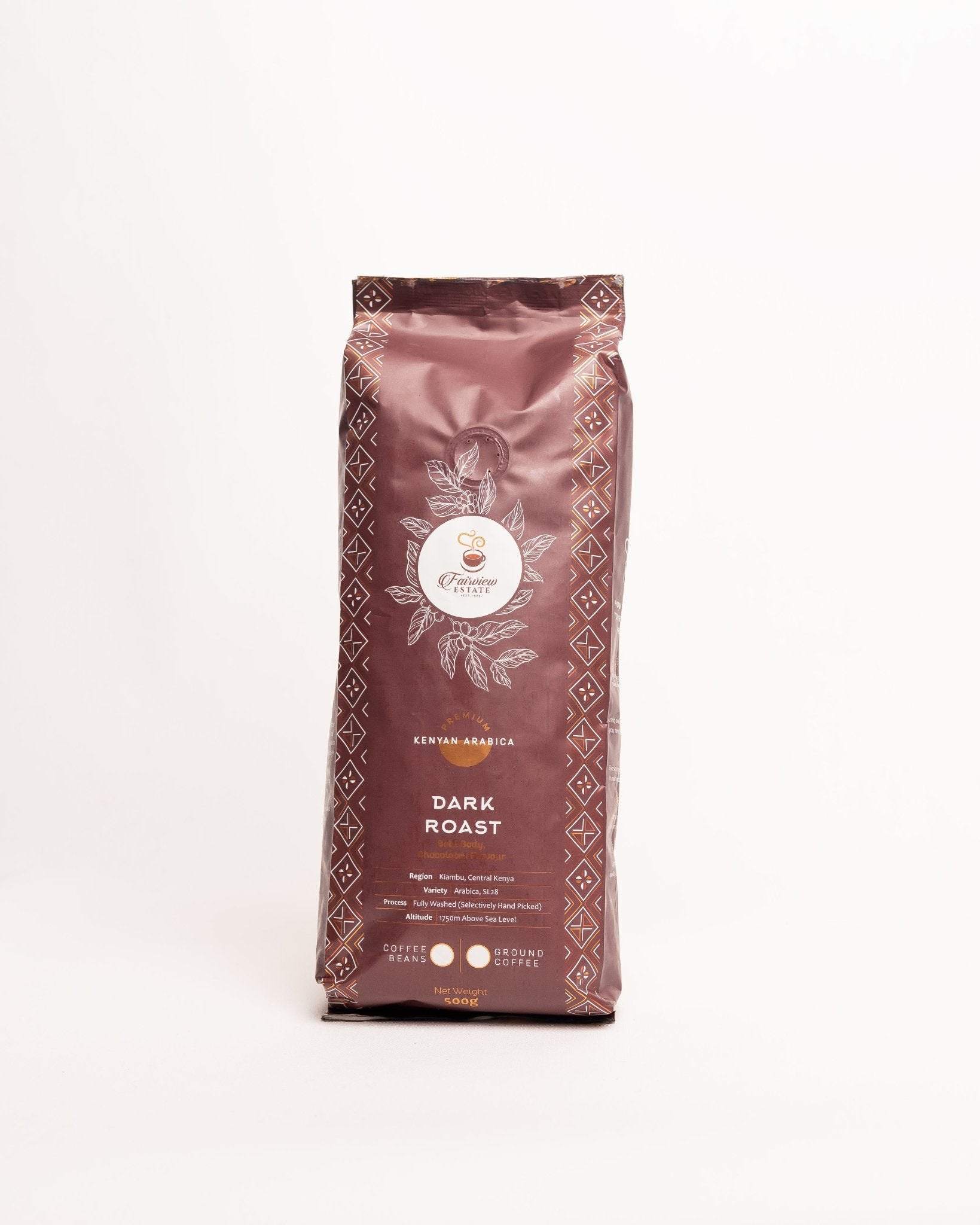 Fairview Estate Kenya Arabica coffee beans medium roast 500g — single-origin ethically sourced