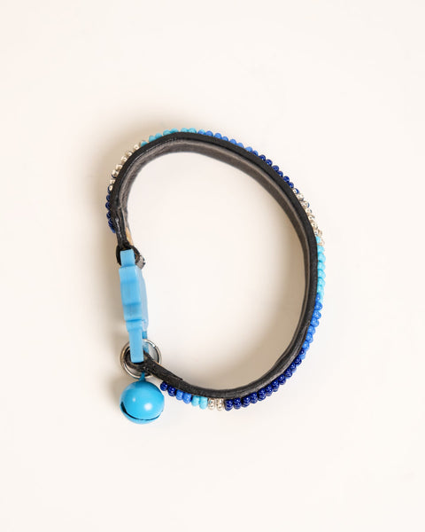 Hand Beaded Leather Paka Cat Collar – African Handmade Kitten Collar with Bell - Nathez out of Africa