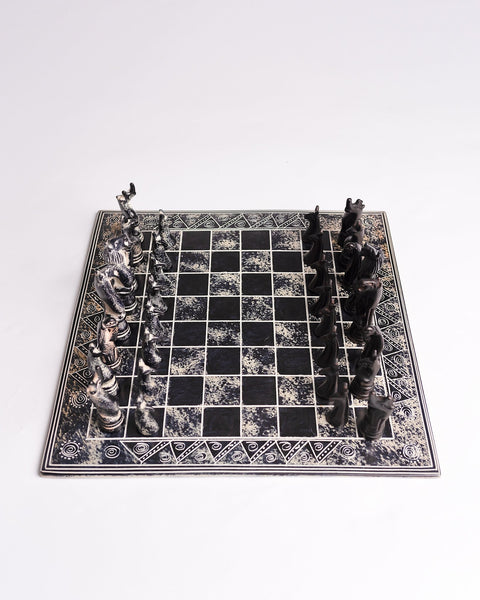 Hand Carved Soapstone Chess Set & Board (Black) - Nathez out of Africa
