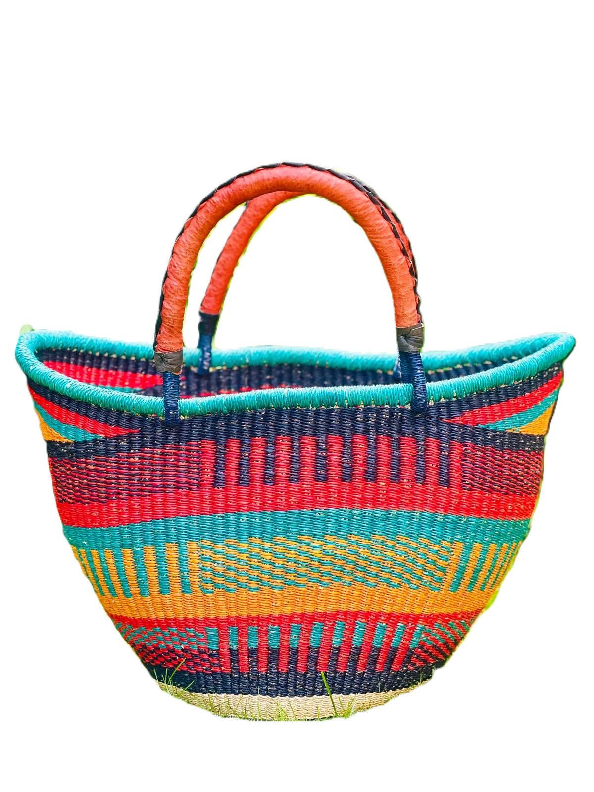 Nathez hand-woven Bolgatanga U-shopper handbag — sustainable African artisan craft from Ghana