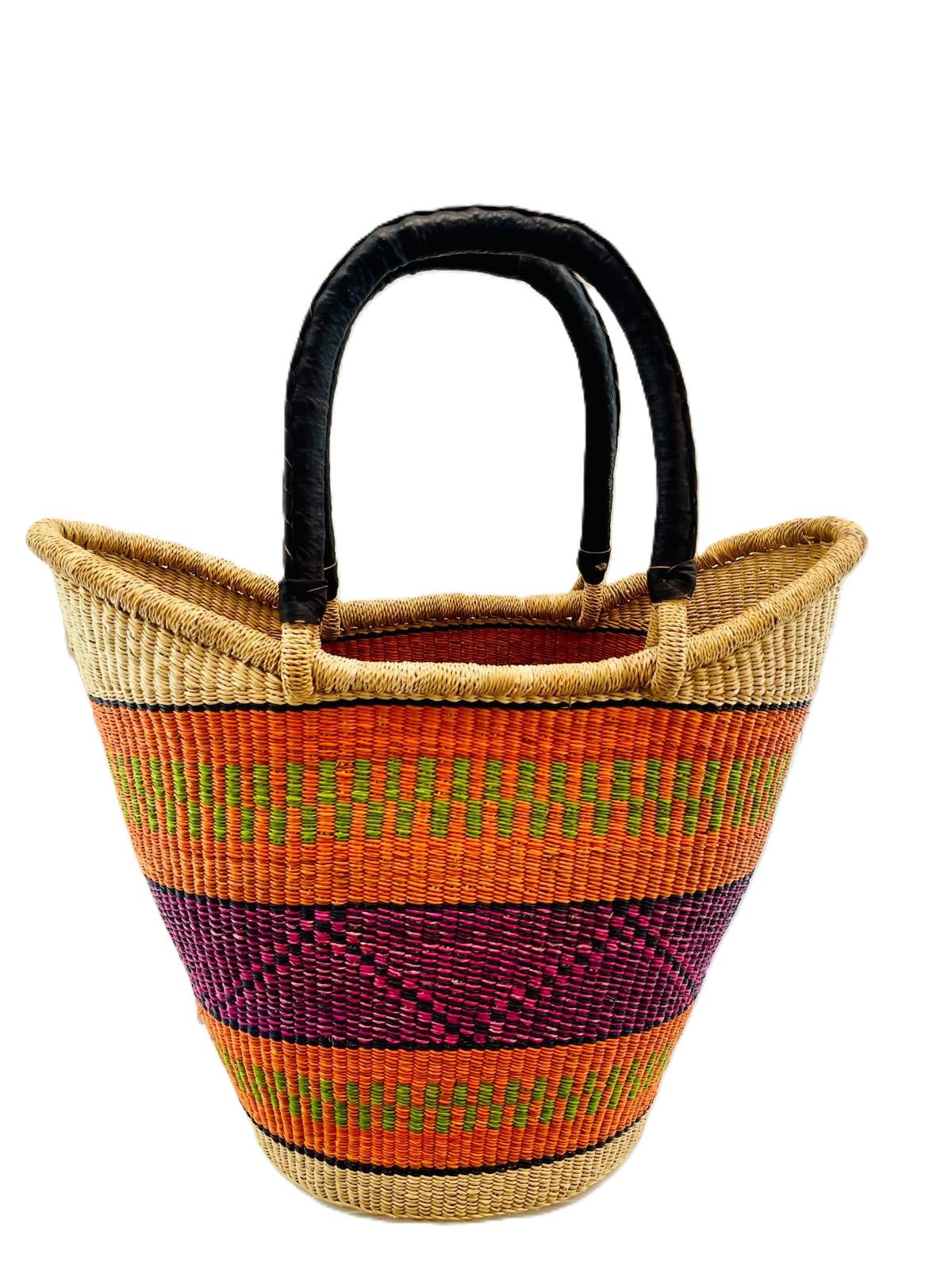 Nathez hand-woven Bolgatanga U-shopper handbag — sustainable African artisan craft from Ghana