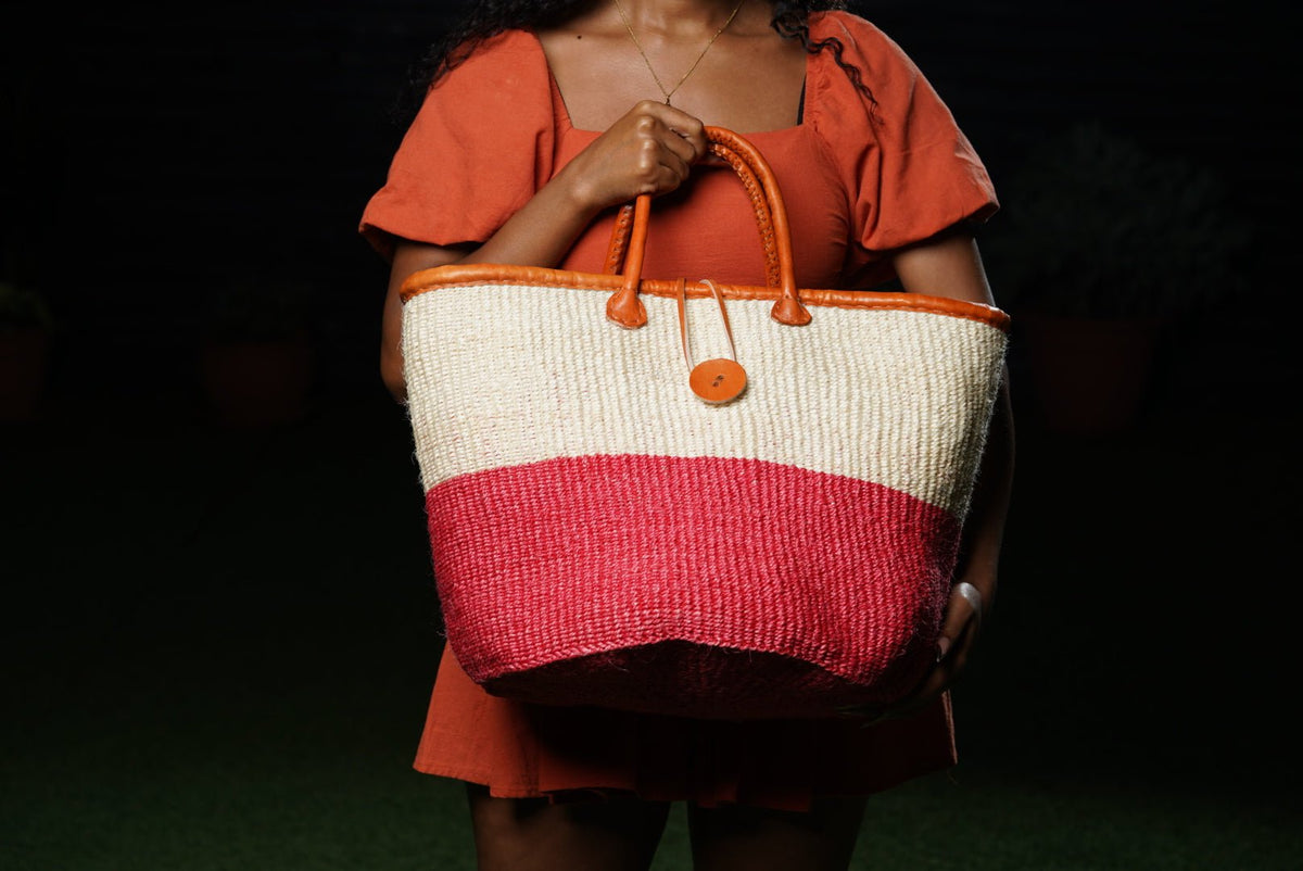 Hand-woven Kenyan sisal handbag Ref 33 — sustainable eco-friendly African artisan craft