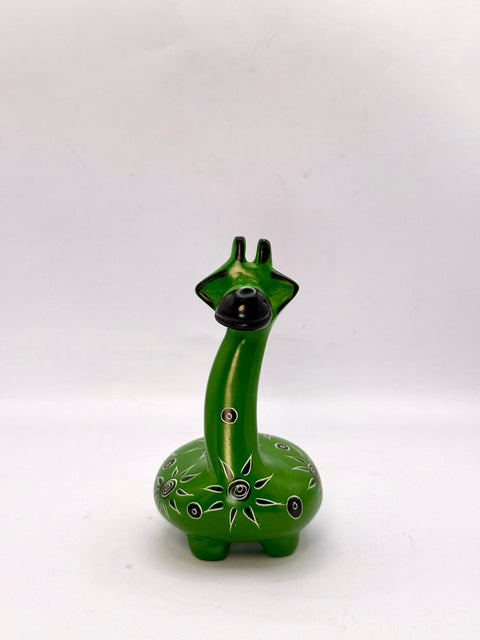 Handcrafted African Soapstone Giraffe – Green Figurine with Tribal Patterns for Ethical Home Decor - Nathez out of Africa