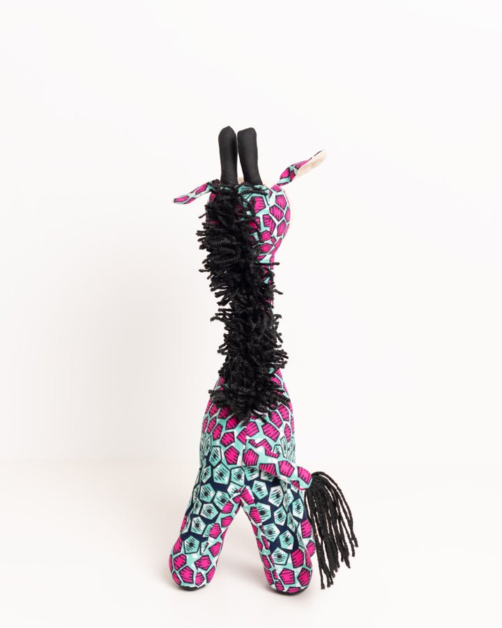 Handmade African textile giraffe Twiga soft toy medium — fair trade artisan gift from Africa