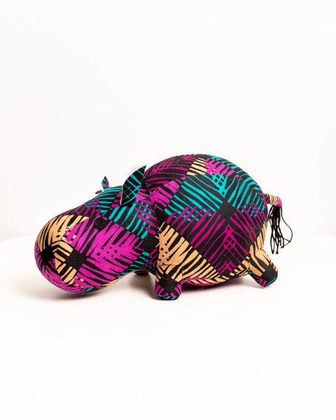 Handmade African Textile Soft Toy - Hippo (Medium) - Nathez out of Africa