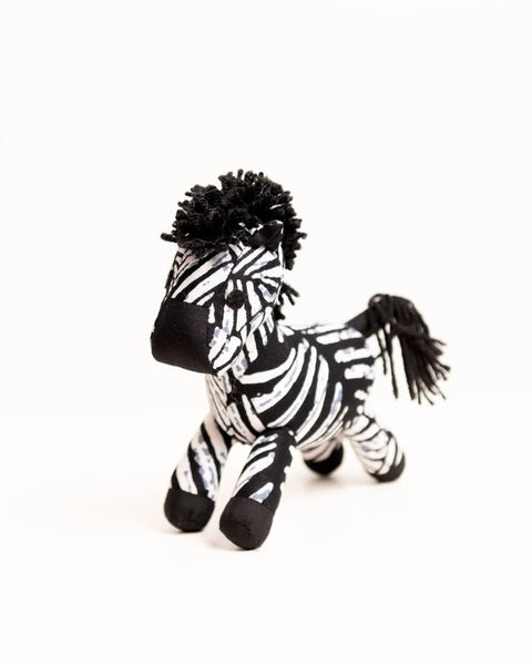 Handmade African Textile Soft Toy - Zebra (Small) - Nathez out of Africa