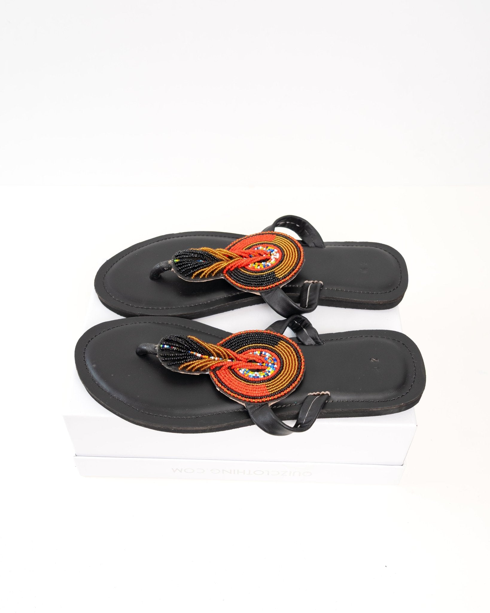 Handmade Kenyan beaded leather sandals for women — artisan ethical Maasai summer sandals