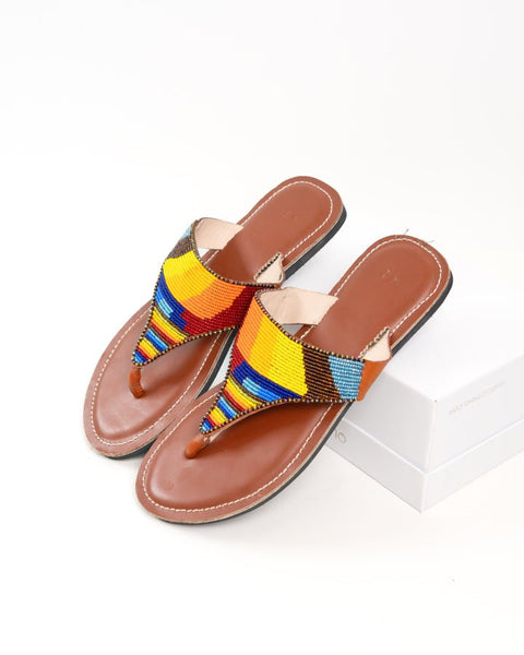 Handmade Kenyan Beaded Leather Sandals for Women – Artisan, Ethical & Summer‑Ready - Nathez out of Africa