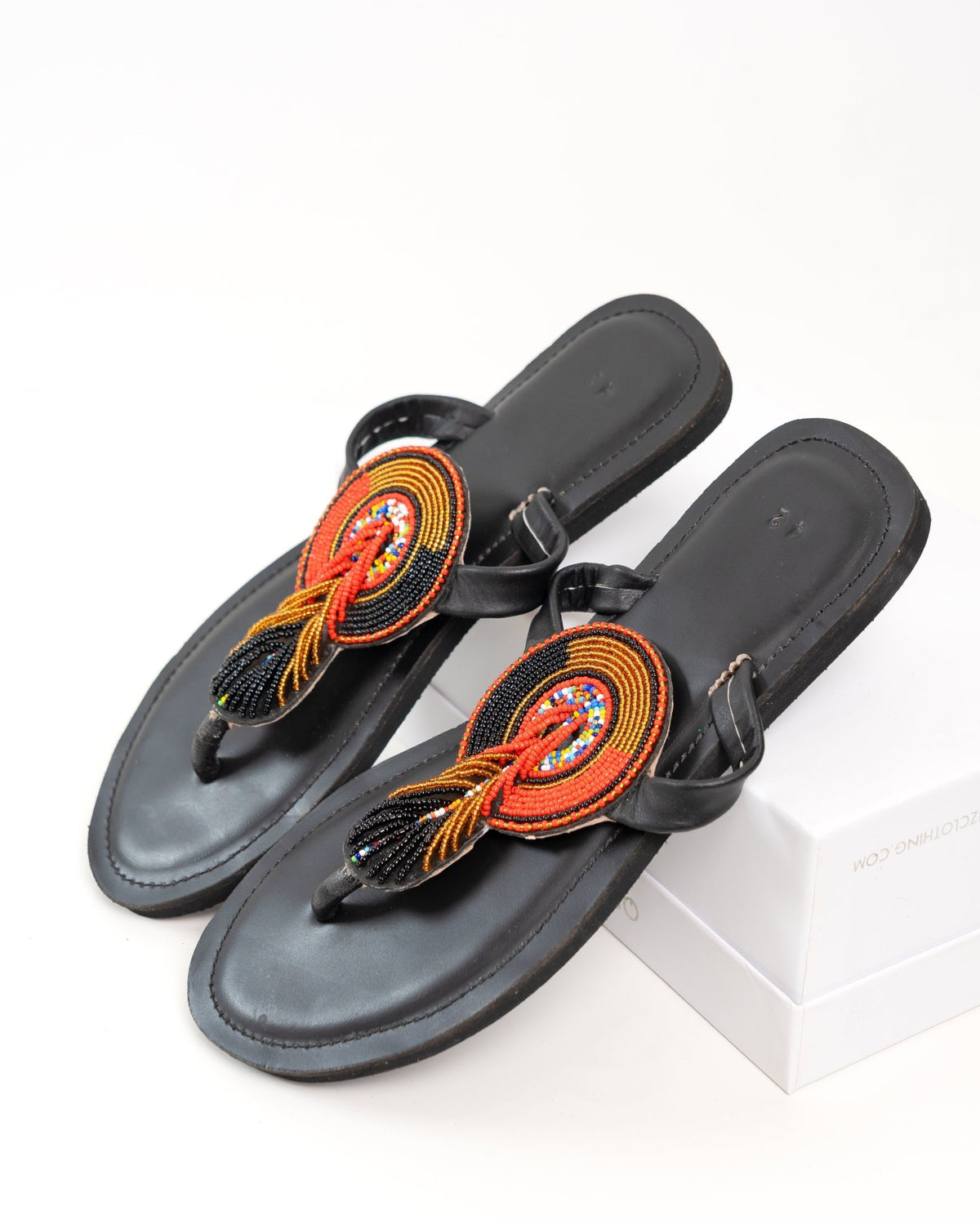 Handmade Kenyan beaded leather sandals for women — artisan ethical Maasai summer sandals