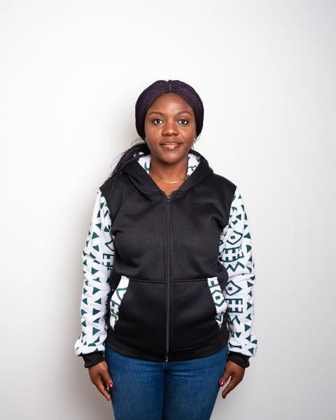 Heritage Jumper – Handcrafted Hoodie with African Print Detail - Nathez out of Africa