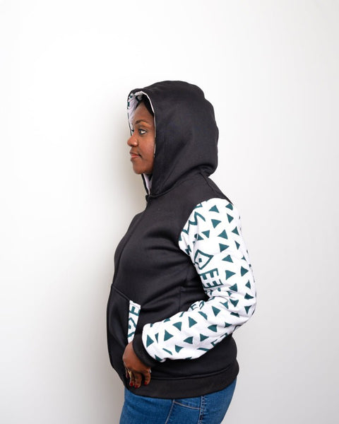 Heritage Jumper – Handcrafted Hoodie with African Print Detail - Nathez out of Africa