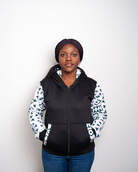 Heritage Jumper – Handcrafted Hoodie with African Print Detail - Nathez out of Africa