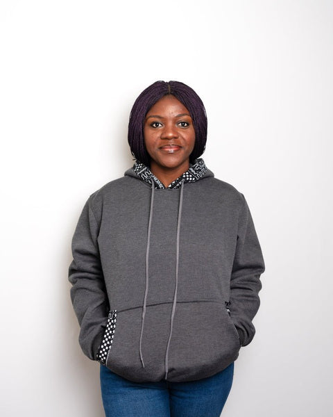 Heritage Jumper – Handcrafted Hoodie with African Print Detail - Nathez out of Africa