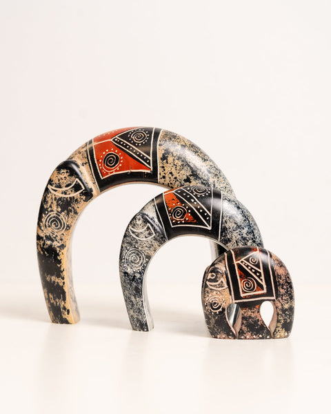 Kenyan Soapstone Hand Carved Soapstone Elephant Family 'Grey' - Nathez out of Africa