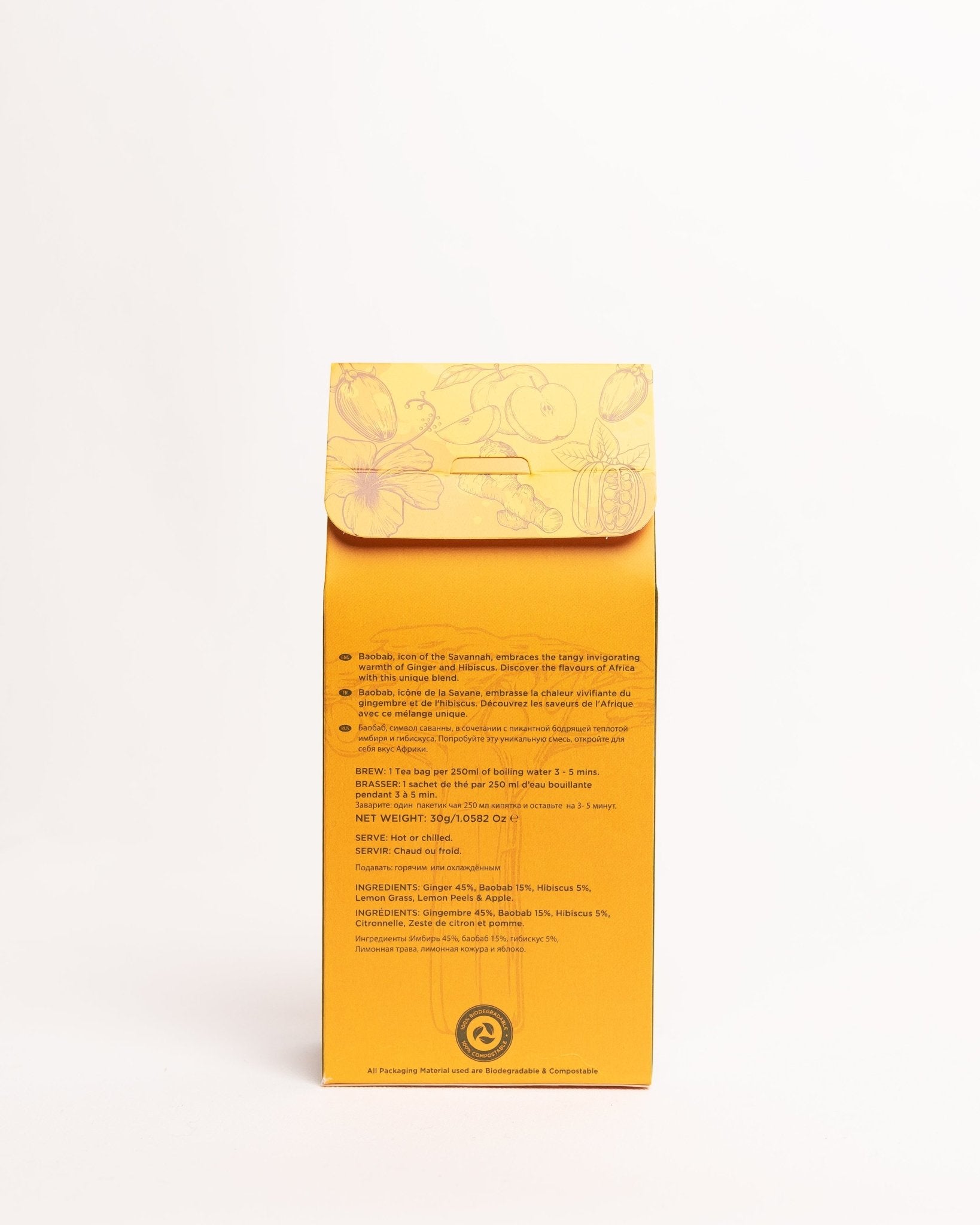 Kericho Gold Baobab Ginger and Hibiscus herbal tea 15 bags — premium Kenyan blend