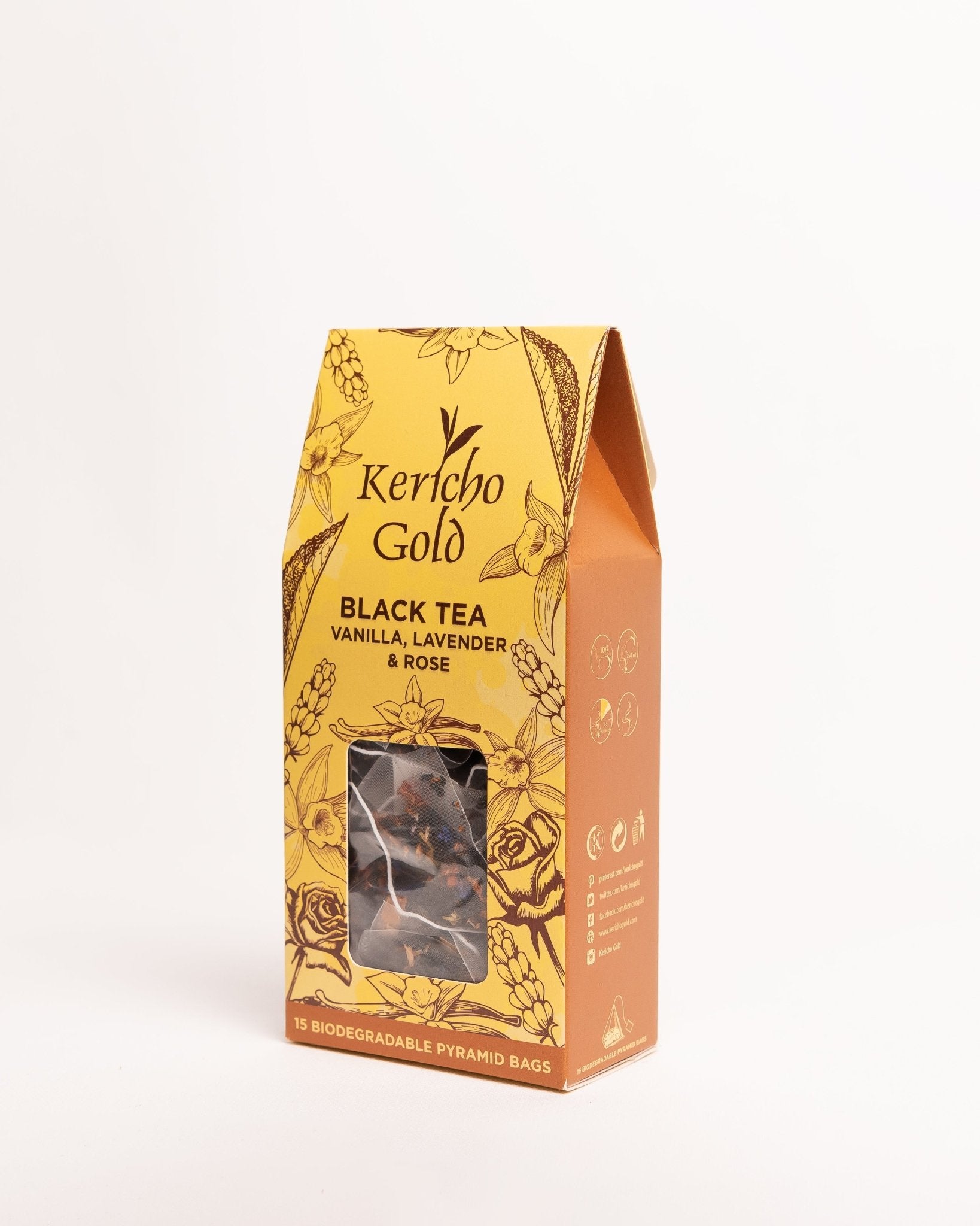 Kericho Gold Vanilla Lavender and Rose tea 15 bags — premium Kenyan floral blend
