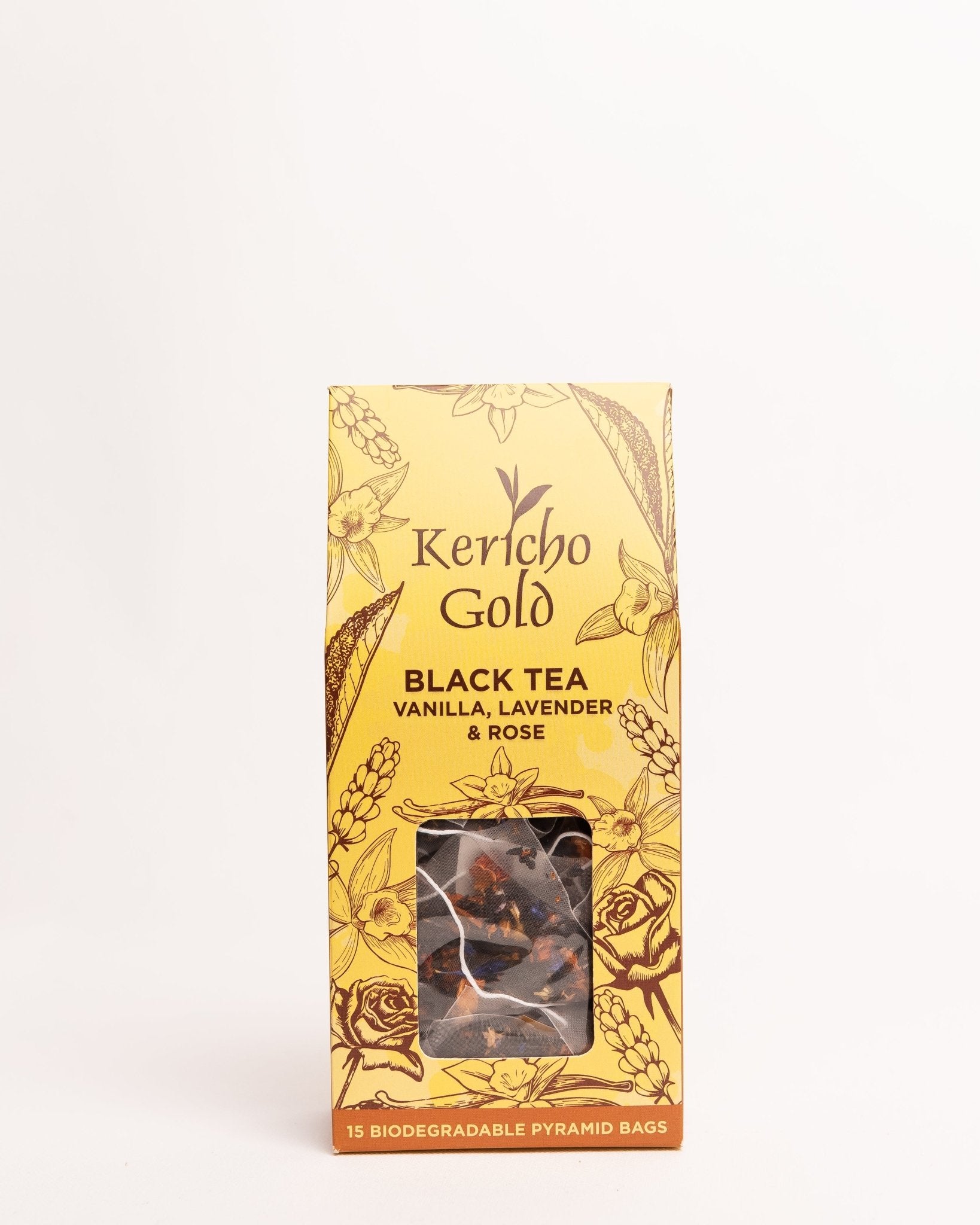 Kericho Gold Vanilla Lavender and Rose tea 15 bags — premium Kenyan floral blend