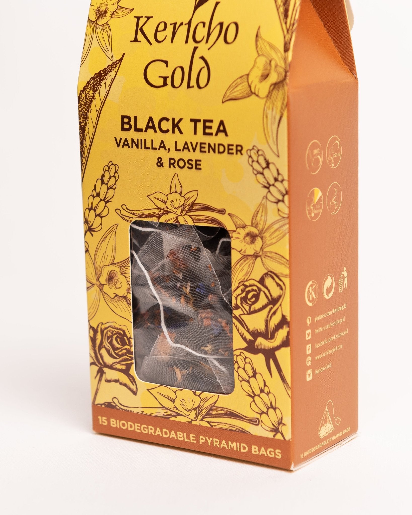 Kericho Gold Vanilla Lavender and Rose tea 15 bags — premium Kenyan floral blend