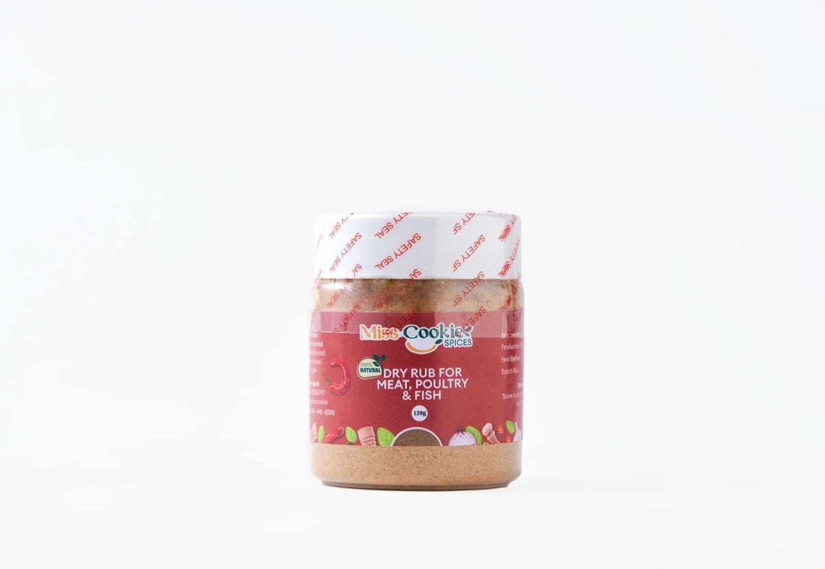 Miss Cookie Ghanaian dry rub seasoning jar for meat, chicken and fish, all-natural African spice blend, Ghana
