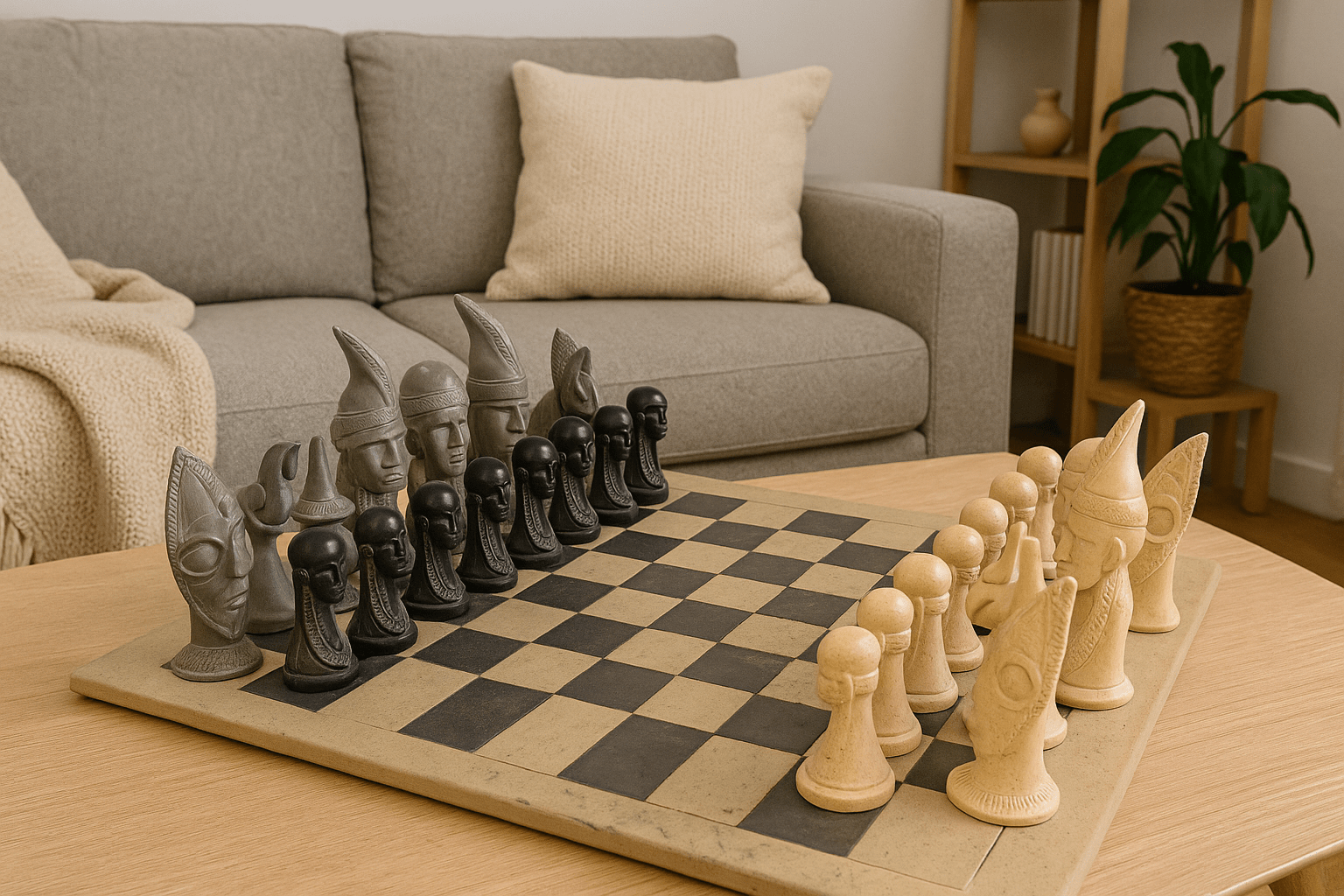 Nathez Hand - Carved Soapstone Maasai - Inspired Chessboard - Nathez out of Africa
