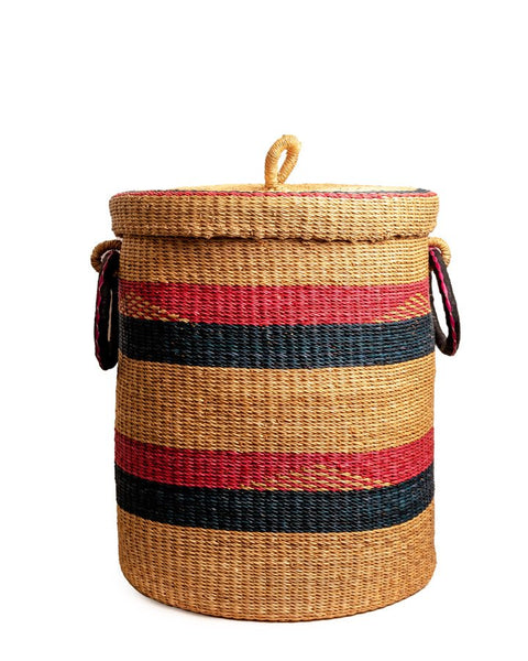 Nathez Hand - Woven Bolga Laundry Basket with Lid - Nathez out of Africa