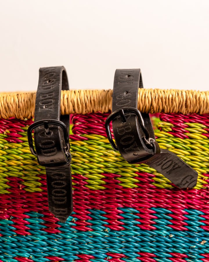 Nathez hand-woven Bolgatanga bicycle basket — eco-friendly African artisan craft from Ghana