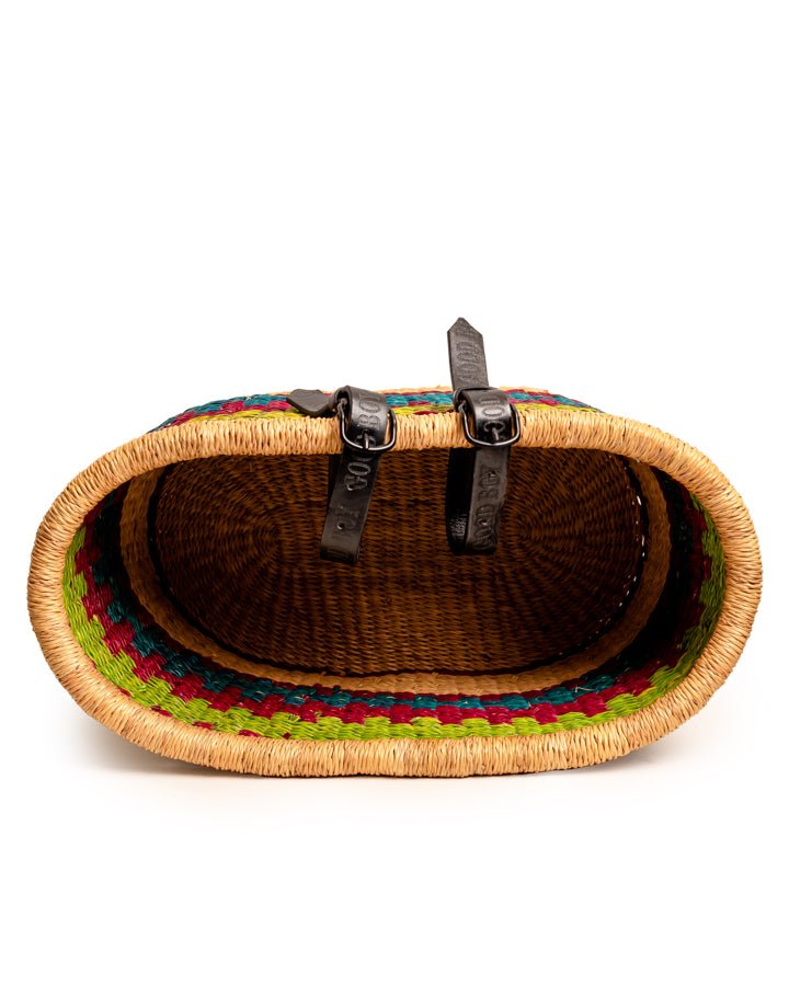 Nathez hand-woven Bolgatanga bicycle basket — eco-friendly African artisan craft from Ghana