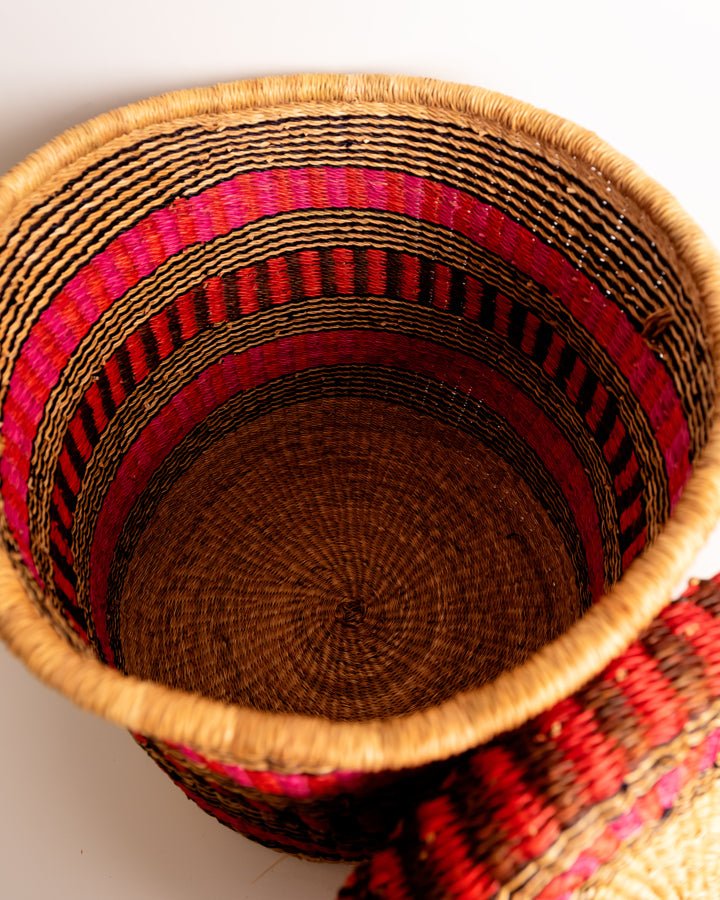 Nathez hand-woven laundry basket with lid — eco-friendly sustainable African artisan craft