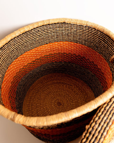 Nathez Hand - woven Laundry basket with Lid - Nathez out of Africa