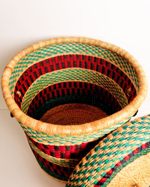 Nathez Hand - woven Laundry basket with Lid - Nathez out of Africa